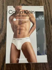 Calvin Klein Cotton Stretch Hip Briefs Men’s XL 3 Pack Black Classic Fit