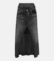 [Junya Watanabe] Junya Watanabe x Levi's® layered denim midi skirt AU 10 black