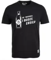 Original Penguin Mens T-Shirt Be Warned I Booze Easily, Size XL