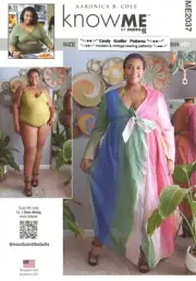 Know Me ME2037 One-Piece Swimsuit & Wrap Caftan Cover Up PLUS 28W-38W UNCUT
