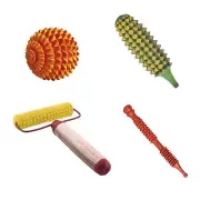 Acupressure Massager and Exerciser Combo Set Karela Ball Wooden, Mini Roller
