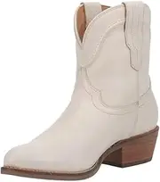 [Dingo] Women's Saguaro Snip Toe Cowboy Booties Fashion Boot, White, 8