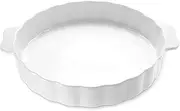 Samsle Ceramic Pie Pan For Baking,13Inch Round Baking Dish With Double Handle,Pie Plate With Ruffled Edge-Microwave, Dishwasher, and Oven Safe