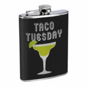 Taco Tuesday Em3 Flask 8oz Stainless Steel Hip Drinking Whiskey