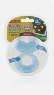 Nuby Teethe-Eez Soft Silicone Teether, 3m+ Blue NEW
