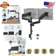 Dual Monitor Desk Mount - Supports 17-32 Inch Screens with VESA Clamps