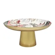 J.Elliot Home Tropical 30cm Metal Footed Cake Display Stand Holder Storage Gold