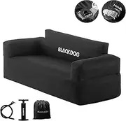 Naturehike Blackdog Outdoor Double Inflatable Sofa, Black Portable WaterProof Couch with Electric Air Pump, Adults Air Couch for Indoor Living, Tent Camping, Beach Travel, Easy Setup (Double)