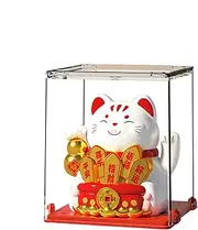 Bomefoi Lucky Cat Solar Car, Solar Powered Lucky Cat Car Statue Welcoming Cats with Waving Arms | Festive Exquisite Chinese Lucky Cat Decoration for Offices and Living Room