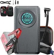 4 in 1 Jump Starter 30000mAh with Air Compressor, Power Bank, LED, 3000A Portable Car Emergency Booster with 150PSI Tire Inflator 12V Vehicle Lithium Battery for 10.0L Gas/8.5L Diesel Engine