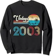 [X.Style] 19th Birthday Shirt Retro Vintage 2003 Birthday Women Men Sweatshirt ds391 Sweater (XL) Black