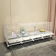 Double-Sided Transparent Encrypted Rabbit Hutch, Bunny Cage, Bunny House Indoor, Large Space, Easy to Clean, Suitable for Multiple Pets (Size : 147 x 37 x 62cm)