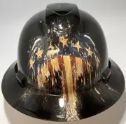 New Full Brim Vented Hard Hat Custom Hydro Dipped PATRIOT AMERICAN FLAG EAGLES