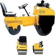 1 Ton Double-Drum Hydraulic Vibrating Roller – Mini Road Roller for Asphalt and Pavement Compaction – Compact Construction Tool for Small Projects