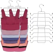 Fiabgum Tank Top Hanger, Space Saving Bra Hanger, Non-Slip Hanging Sport Bras Holder, Closet Organizers and Storage for Camisoles Tank Tops Bras Ties Swimsuits Strappy Dress, Silver (2 Pack)