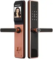 Smart Door Lock, Camera Monitoring Lock Tuya Biometric Fingerprint, Security Intelligent Smart Lock with APP Password Door Lock,Home Office Apartment(Square Latch,Right) Learned extensively Aqiong