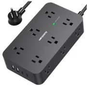 Power Strip Surge Protector with 12 Outlets 4 USB Ports(2 USB C) 6 FT Black