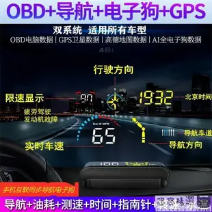 【汽車用品】抬頭顯示器 汽車顯示器 GPS車載導航hud抬頭顯示器OBD行車電腦測速電子狗多功能通用型