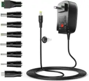 Belker 41W Universal 6V 9V 12V 15V 18V 20V 24V AC DC Adapter Power Black