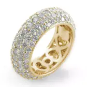 4.50Ct Round Diamond Eternity VS2 Wedding Anniversary Band Ring 14k Gold Yellow