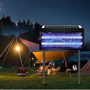 Solar Bug Zapper Outdoor, Mosquito Zapper Waterproof Electric Fly Zapper Rechargeable Mosquito Killer Lamp with 15W Solar Panel, Cordless Fly Trap for Backyard