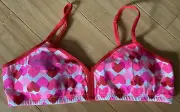PS Aeropostale Girls Kids Pink Red Hearts Soft Cup Padded Bra Underwear NWT 12