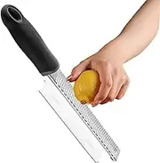 Gvblkq Zester Grater with Handle | Small Brush Lemon Zester Grater | Graters for Kitchen, Lemon Zester Grater, Hand Held Cheese Grater, Stainless Steel, Non-Slip for Cheese, Chocolate, Spices