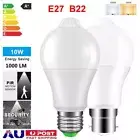 4/6/8x E27/B22 10W PIR Sensor Motion Smart LED Bulb Light Lamp Globe Bulb 220V