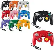 Controller Für Game Cube Weiß und Switch kabelgebunden Gamepad Joypad (Schwarz/Rot)