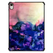 iPad Air 11-inch (M2/M3) iPad Impact Case INTO ETERNITY in PINK AND INDIGO BLUE - Colorful Feminine Pretty Abstract Watercolor Floral Field Nature Flowers Girlie Sweet Painting