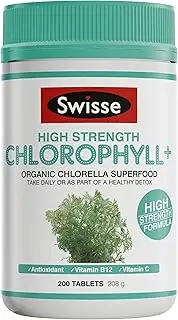 Swisse High Strength Organic Chlorophyll+ - Supports Immune Function & Healthy Skin - 200 Tablets