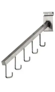 Wire Grid Set of 5 Steel J-Hooks Waterfall Faceout Arms Slat Purses Handbags