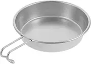 BEBEMOKO Stainless Steel Camping Bowl with Hollow Handle Lightweight Portable Soup Cup for Outdoor Activities Backpacking Picnics Break Resistant Kitchenware