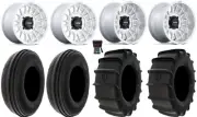 KMC Impact 15" Wheels Machined 30" Sand Tires Polaris RZR TS / RS1