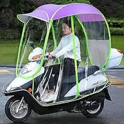 Universal Fully Enclosed Motor Scooter Umbrella - Mobility Sun Shade Rain Cover Waterproof and Fold-Away Canopy - Perfect for Scooter Protection.