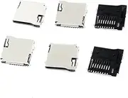 uxcell 6 Pcs Smart Phone Spring Loaded Transflash Micro SD Card Sockets Slots