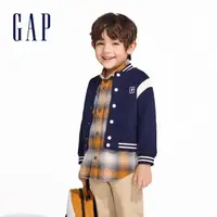 在飛比找momo購物網優惠-【GAP】男幼童裝 Logo小熊印花立領棒球外套-海軍藍(8