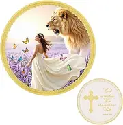 God is Within Her Challenge Coin, Religious Pocket Token Faith Christian Gift
