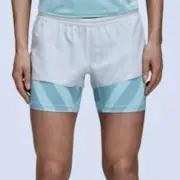 ADIDAS Agravic Two In One Grey Aqua Blue Outdoor Shorts NEW Womens Sz S Small