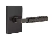 Emtek Select Privacy Rectangular Rosette L-Square Stem Hammered Handle US10B RH