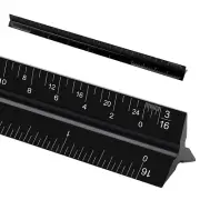 12" Aluminum Architectural Scale Ruler for Blueprint & Drafting - Black