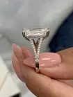 IGI Certified Emerald Cut Diamond Engagement Ring F VS1 5.36 Ct 14K White Gold