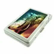 Elephant Art D30 Cigarette Case with Built in Lighter Metal Wallet