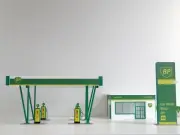 Scale 1:43 Petrol station Diorama model kit Miniature car model gas station