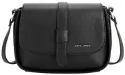 David Jones Womens Half Flap Saddle Bag - Black