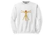 The Vitruvian Man Leonardo Da Vinci Mens White Sweat Sweater Jumper Sweatshirt