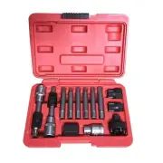 13-Piece Alternator Freewheel Pulley Removal Socket Spline Torx Star Bits Tool