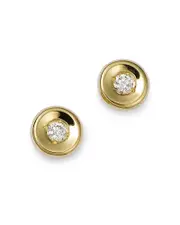 Roberto Coin 18K Yellow Gold Tiny Treasures Diamond Round Cut Stud Earrings