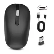 Wireless Mouse Bluetooth, 2-in-1 Dual Device Ergonomic Comfort Mouse, Black2