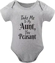 [WOOYONGING] Take Me To My Aunt You Peasant Unisex Onsies Short Sleeve Baby Girl Outfits White Baby Onsies6-9 Months